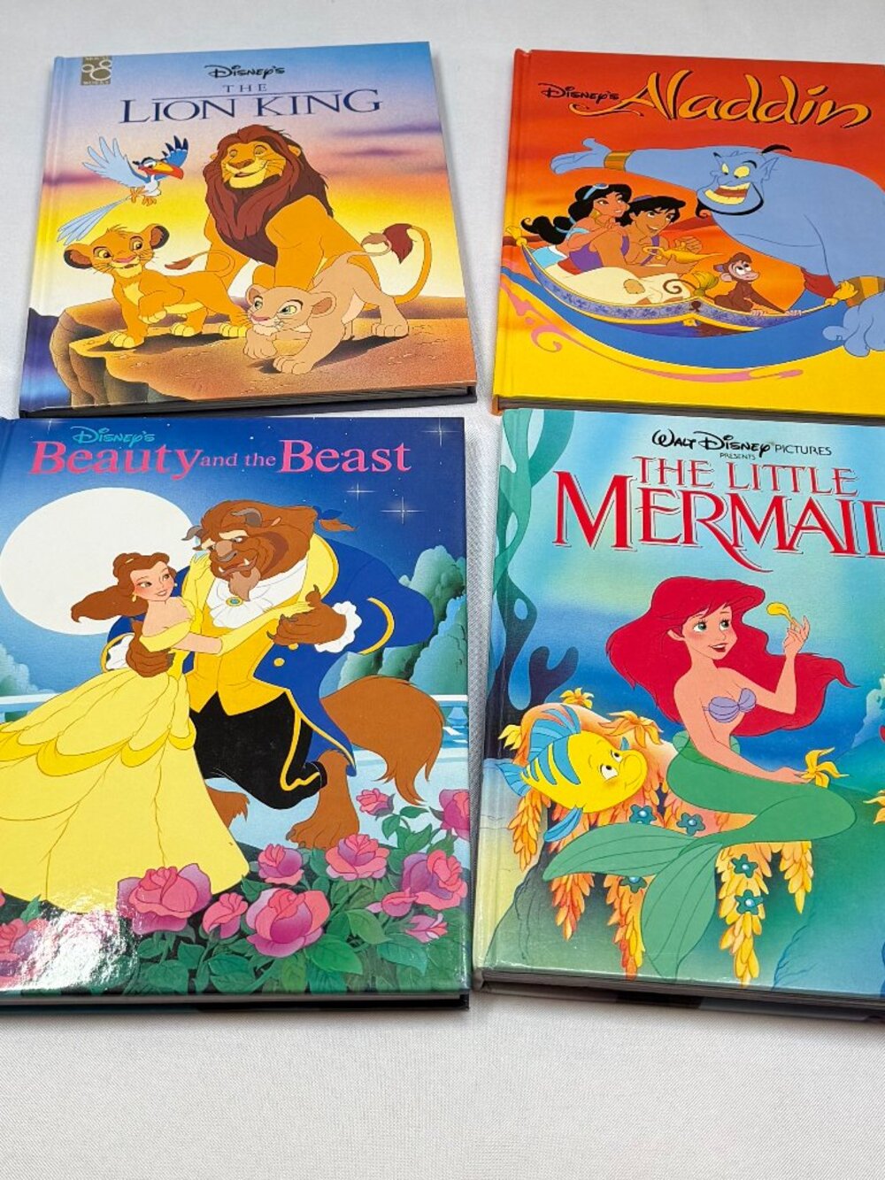Vintage Disney Storybook Lot Lion King, Aladdin, Little Mermaid, Beauty & Beast
